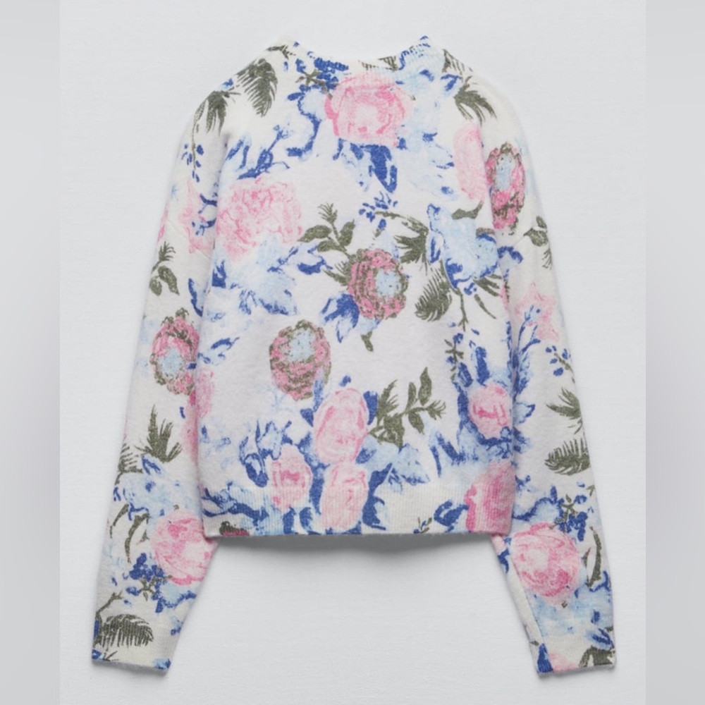 Zara Floral jacquard sweater | NWT